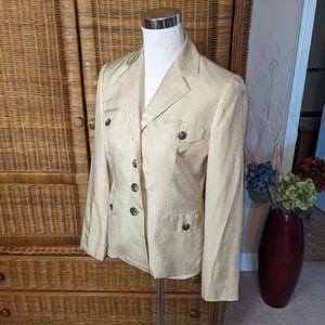 Ralph Lauren Tan Silk Short Jacket SIZE 4